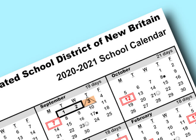 New Britain 2020-2021 School Calendar Start Date CHANGED to Sept 8th