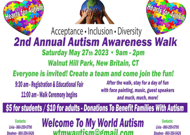 Welcome to My World Autism 2nd Annual Autism Awareness Walk To Be May 27th