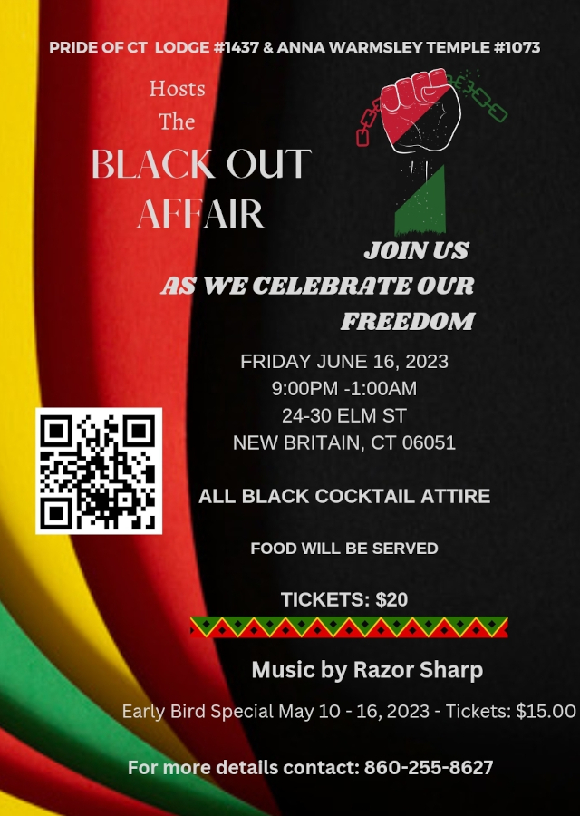 Pride of CT Lodge & Anna Warmsley Temple To Host Black Out Affair