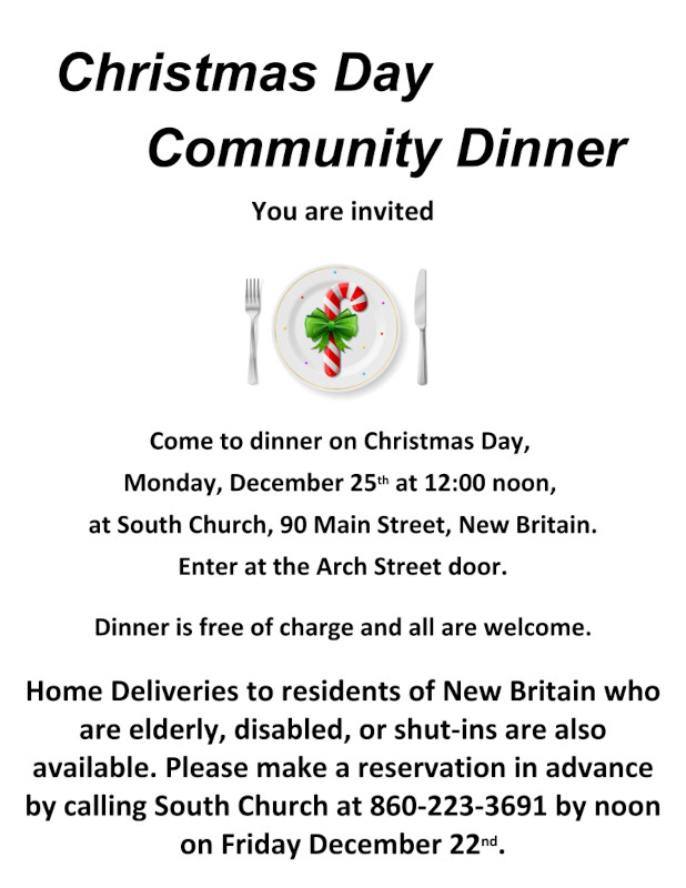 South Church Hosting Community Christmas Dinner