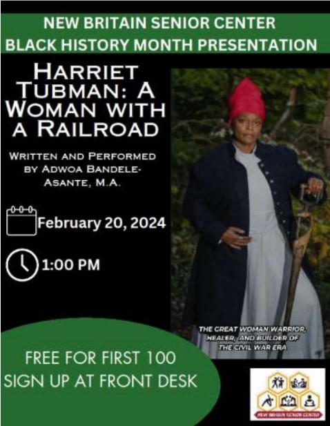 New Britain Senior Center Hosting Black History Month Presentation by Adwoa Bandele-Asante