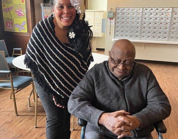 Council Member Candyce Scott Visits With Residents At Old High School