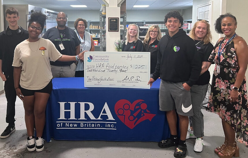 HRA Welcomes Donation from New Britain Youth Leads for Local Food Center