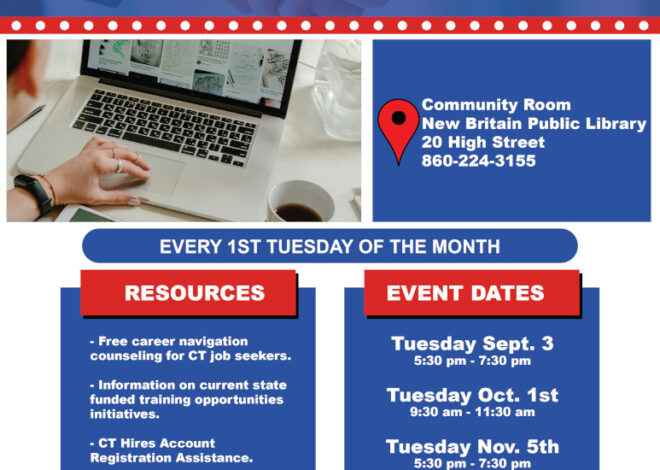 New Britain Public Library Hosting American Job Center for Career Resources Sessions