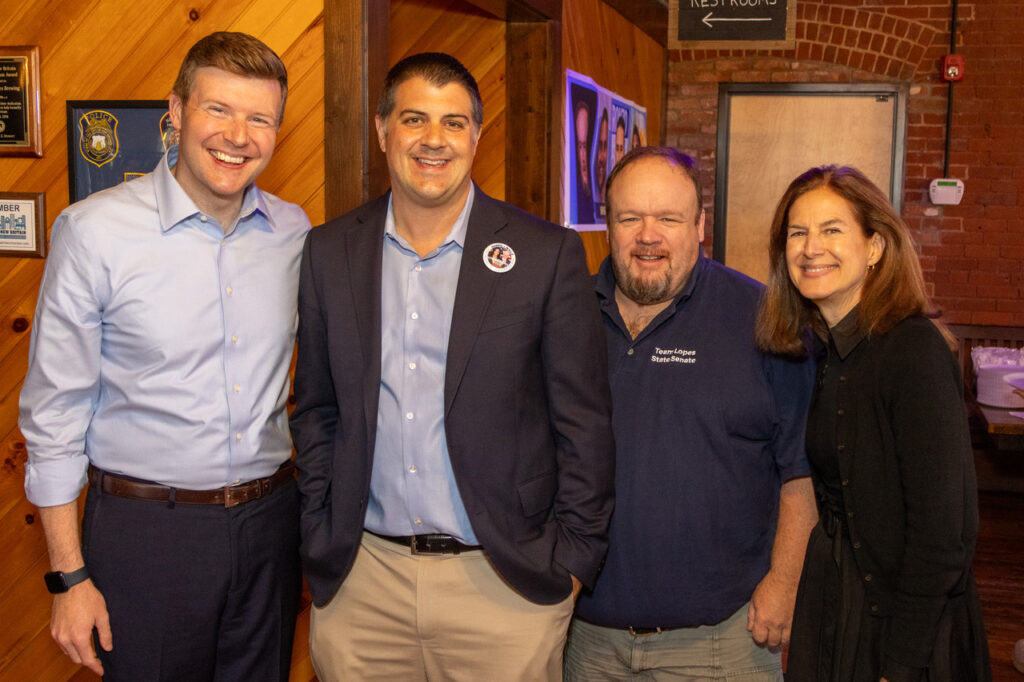 Dr. Frank Gerratana photo. Comptroller Sean Scanlon (D), Rep. Gary Turco (D-27), Sen. Rick Lopes (D-6) and Lt. Gov. Susan Bysiewicz (D).