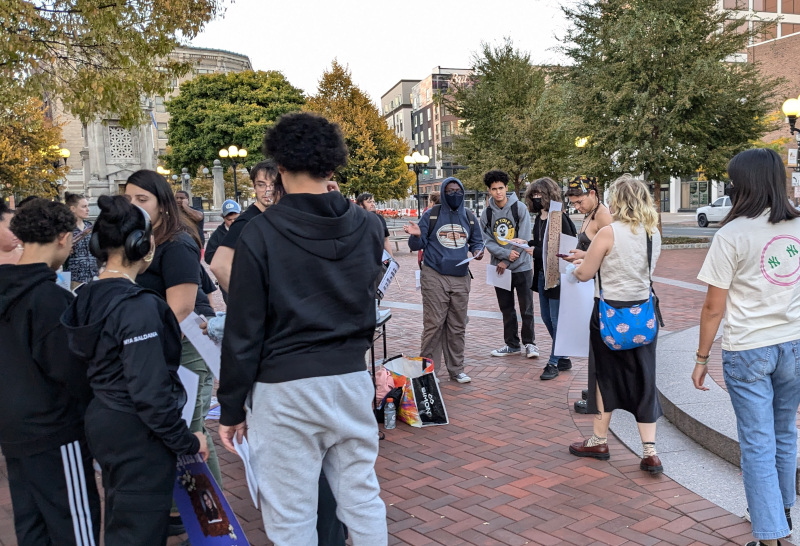 The organization, Dare to Struggle held a "National Day of Protest to Stop Police Brutality" demonstration in New Britain's Central Park Tuesday.