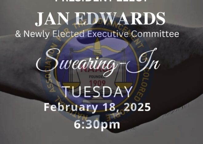 New Britain NAACP’s Newly Elected President Jan Edwards and Executive Committee to be Sworn in