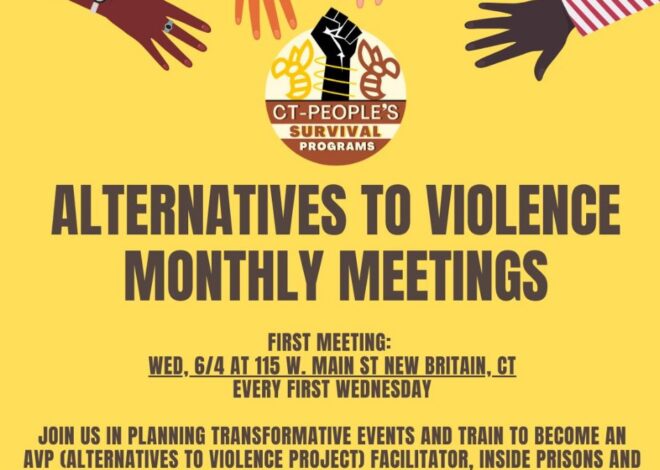 CT People’s Survival Programs Hosting Monthly Alternatives to Violence Meetings