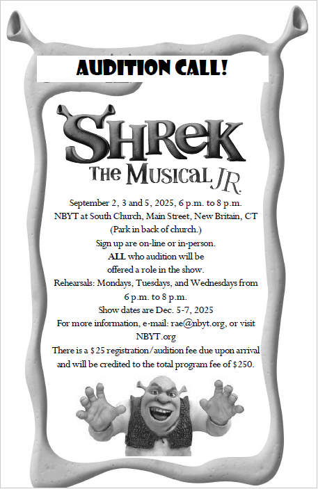 New Britain Youth Theatre Announces Auditions for Shrek, Jr.