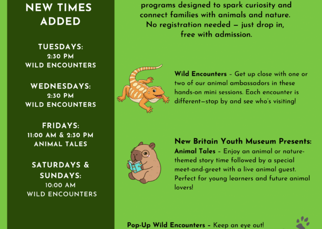 Weekday Wild Encounters and Animal Tales Events Happening at Hungerford Nature Center