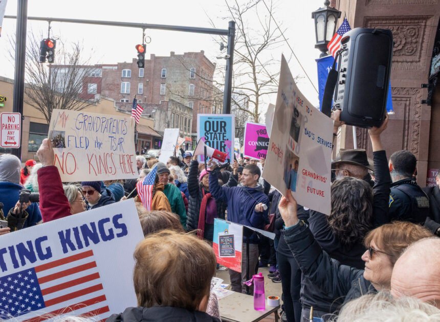 Hundreds Attend “No Kings” Protest in New Britain Against Trump Republicans